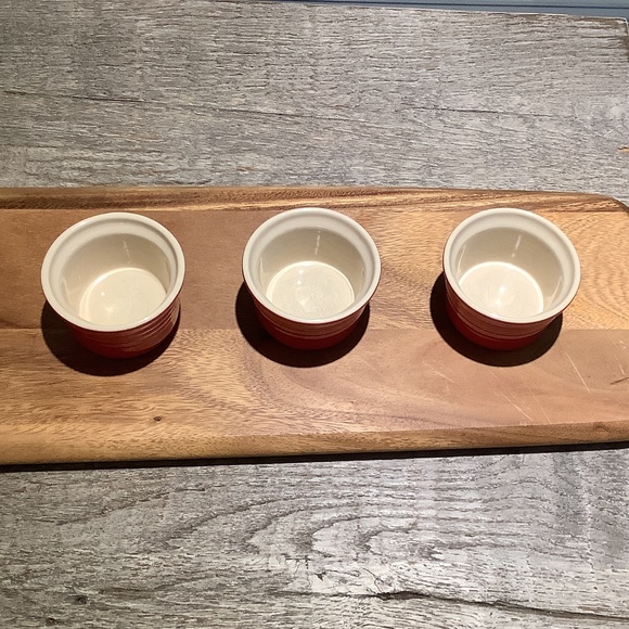 Le Creuset Stoneware Ramekins Cerise Cherry Red - (3) - Picture 3 of 7